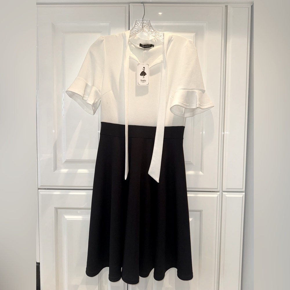 NTW // Black & White Dress // Mid-length